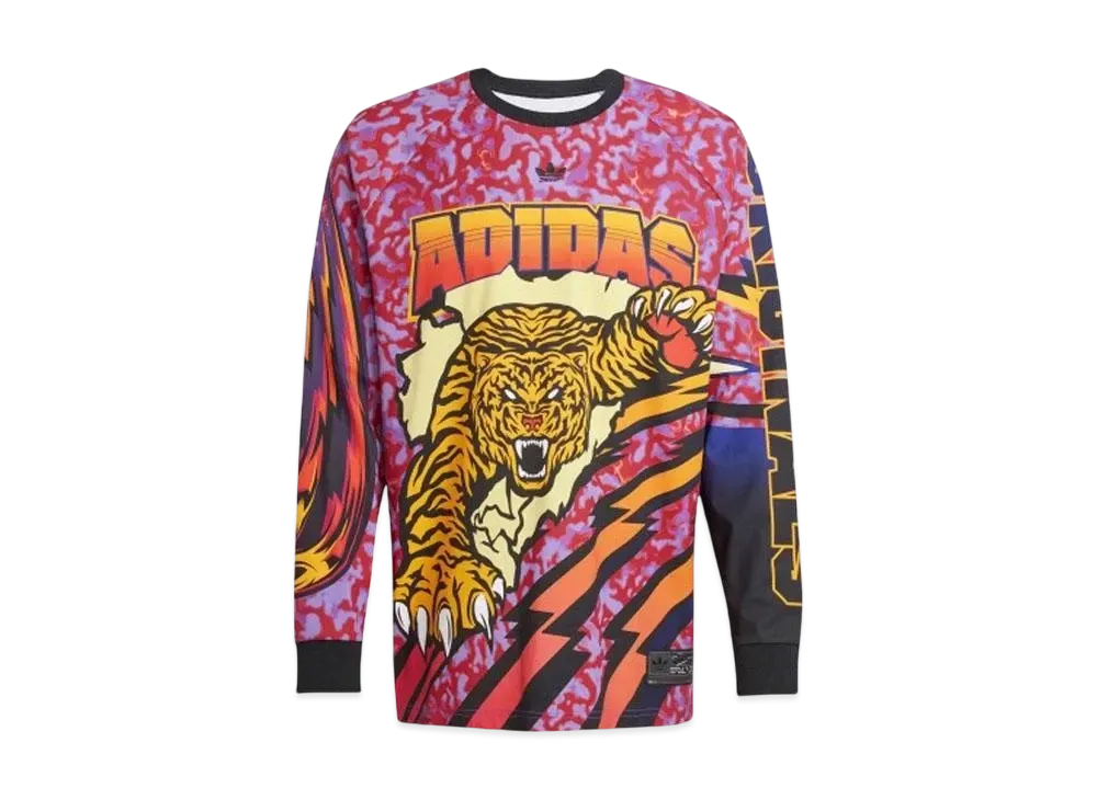 adidas Adilenium Season 3 Long Sleeve Graphic T-shirt "Better Scarlet/Energy Ink/Crew Orange/Black"