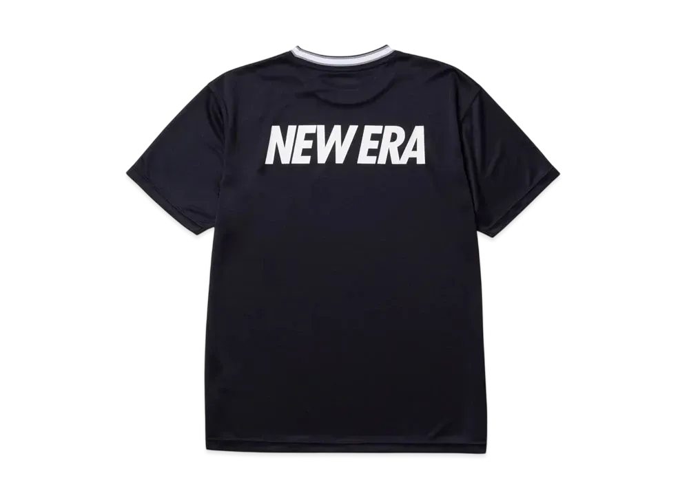 NEW ERA Performance Apparel Basketball Short Sleeve Tech T-Shirt Stripe Collar "Navy"