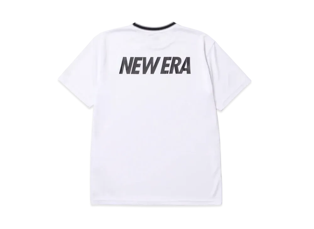 NEW ERA Performance Apparel Basketball Short Sleeve Tech T-Shirt Stripe Collar "White"