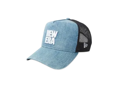NEW ERA 9Forty A-Frame Tracker Denim Square New Era Logo "Washed Denim"