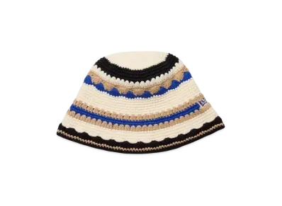 NEW ERA Crochet Knit Bucket Those Summer Days Directed By Keiko Hitotsuyama Vintage Nylon "Ivory/Sky Blue/Black"