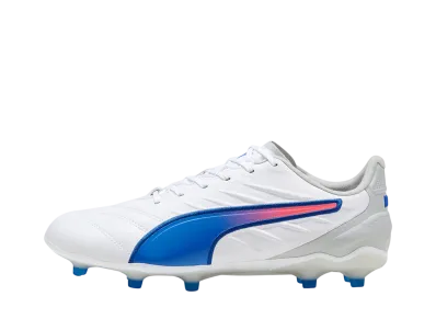 Puma Women's King Pro FG/AG "Puma White/Bluemazing/Flat Light Gray"
