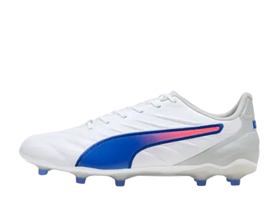 Puma King Pro FG/AG "Puma White/Bluemazing/Flat Light Gray"