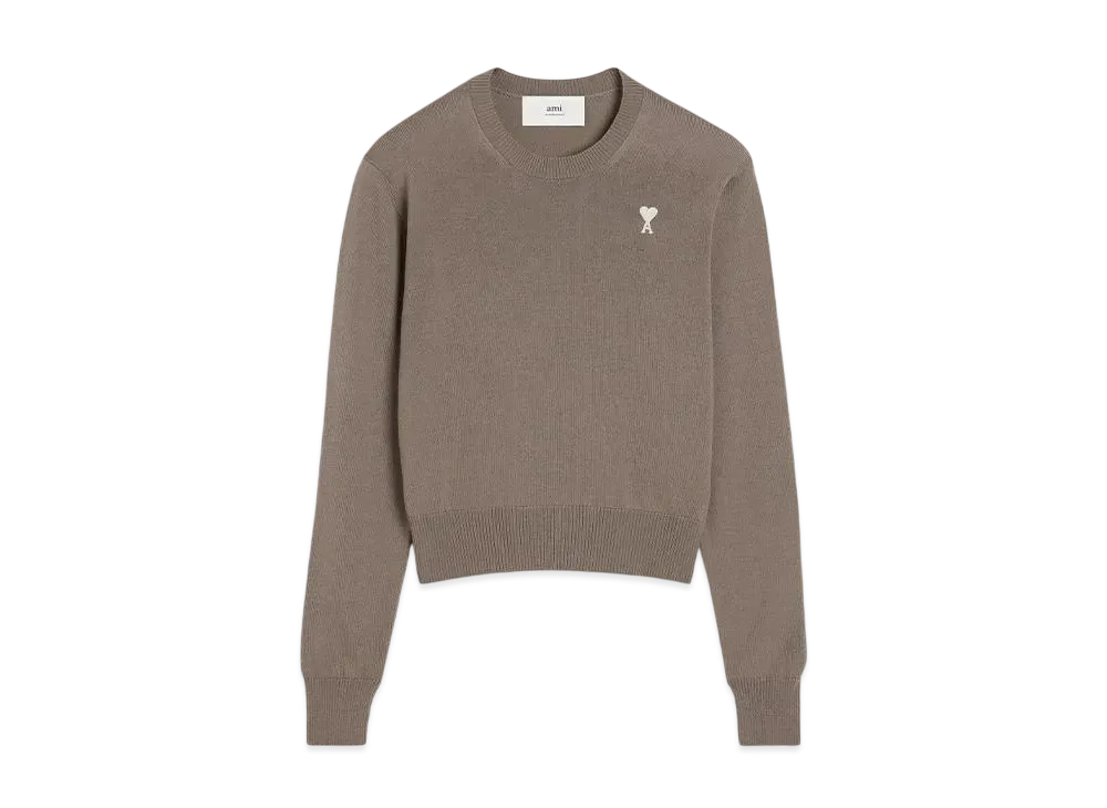 AMI PARIS Ami de Coeur Crewneck Sweater "Cendre"