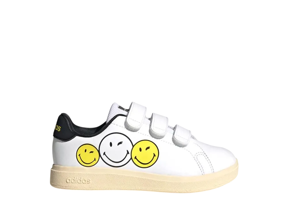 Smiley × adidas PS Advancourt 2.0 "Cloud White/Bright Yellow/Core Black"