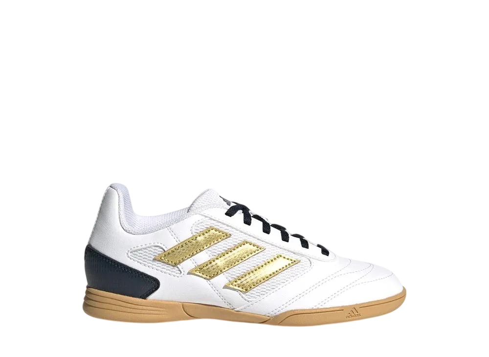 アディダス PS スーパーサラ2 IN "クラウドホワイト/ゴールドメタリック/オーロラインク" (キッズ)