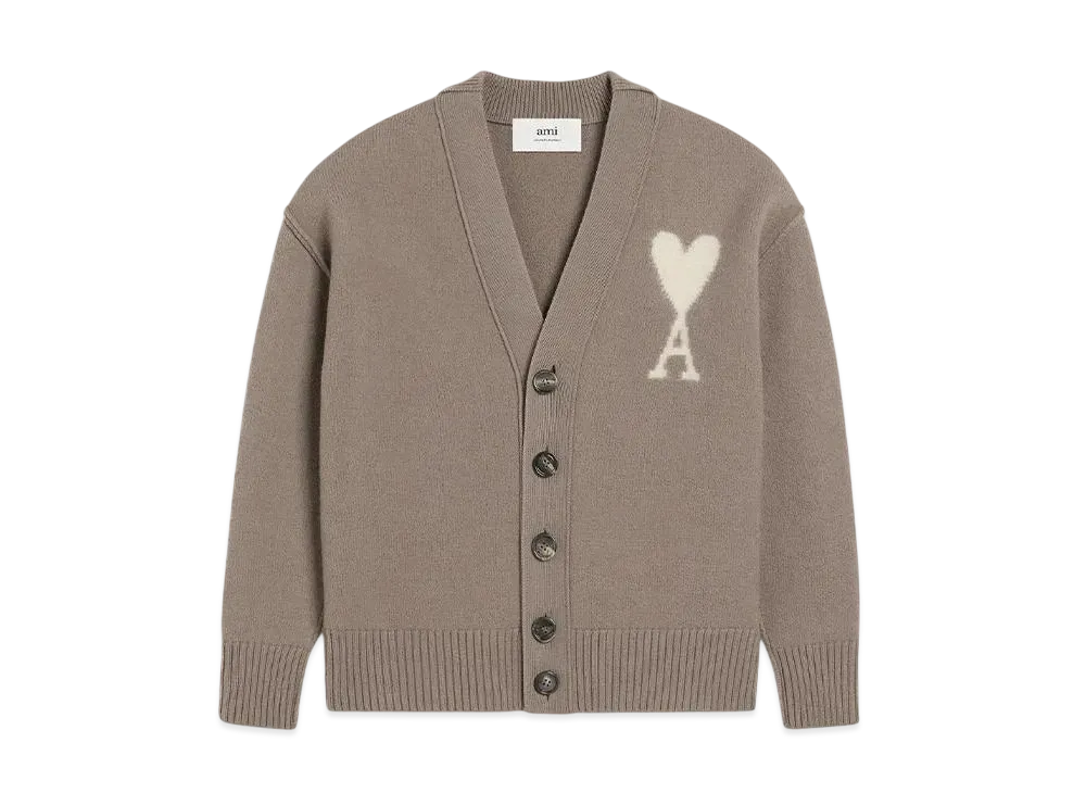 AMI PARIS Amidoucourt Cardigan "Cendre/Ecru"