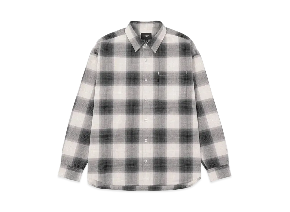 HUF OG Logo Ombre Plaid LS Shirt "Gray"