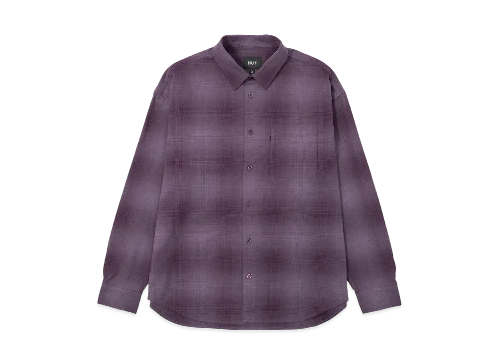 HUF OG Logo Ombre Plaid LS Shirt "Raisin"
