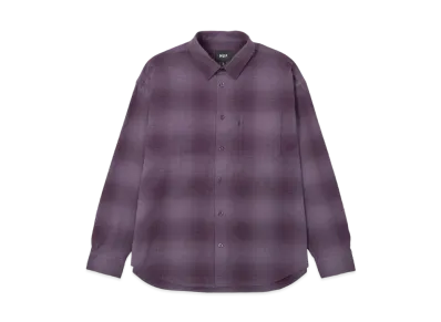 HUF OG Logo Ombre Plaid LS Shirt "Raisin"