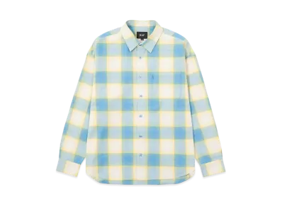 HUF OG Logo Ombre Plaid LS Shirt "Ice Blue"