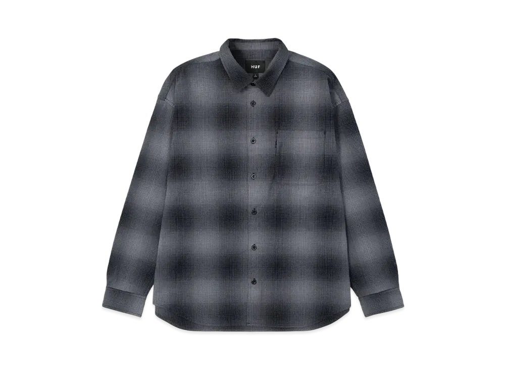HUF OG Logo Ombre Plaid LS Shirt "Black"