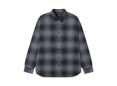 HUF OG Logo Ombre Plaid LS Shirt "Black"