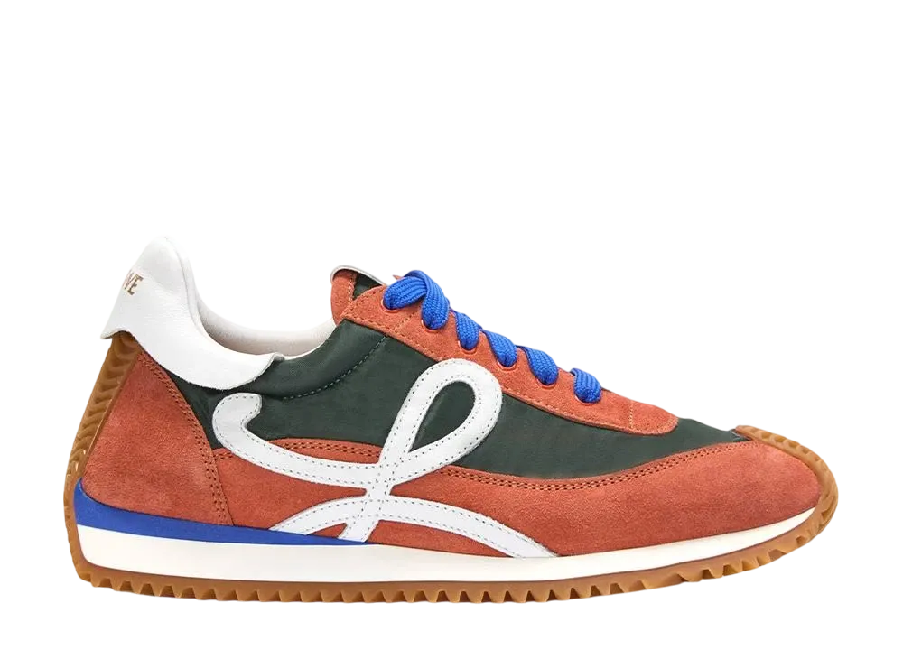 ロエベ フローランナー 2.0 ナイロン&スウェード "カーキ/ホワイト/オレンジ"