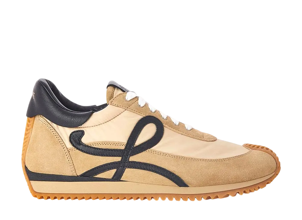 LOEWE Flow Runner in Nylon and Suede "Gold/Black"