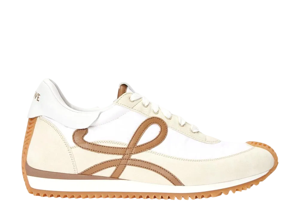 LOEWE Flow Runner in Nylon and Suede "Chocolate/Almost Optic"
