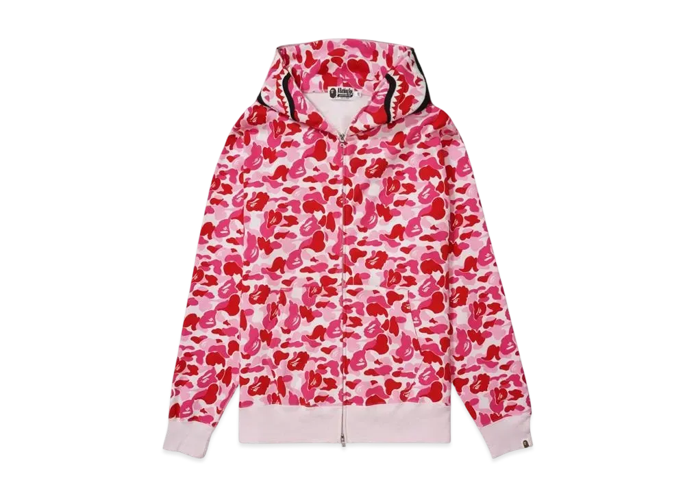 A BATHING APE ABC Camo Shark Full Zip Hoodie "Pink"