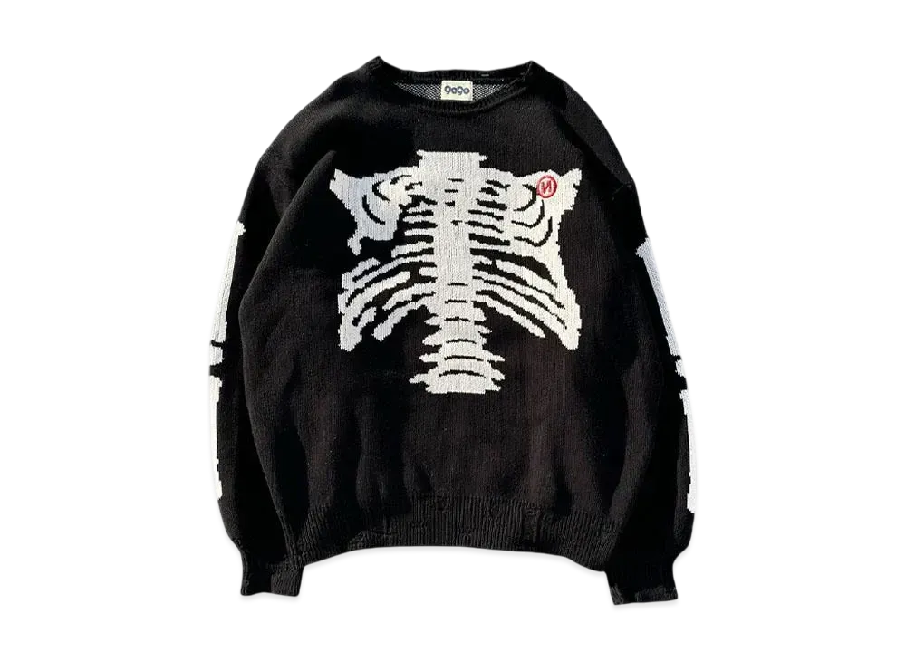 ナインティーナインティー デジタル ボーン ダメージ ニット "ブラック"