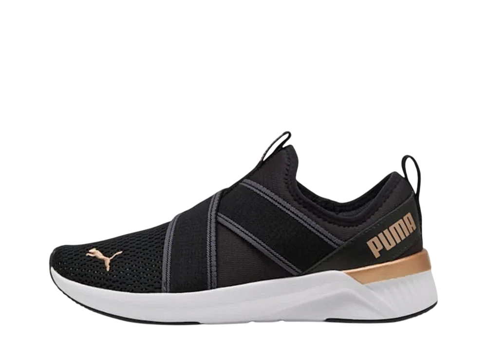 プーマ ウィメンズ ソフトライド ハーリー スリッポン "プーマブラック/プーマホワイト/プーマゴールド"