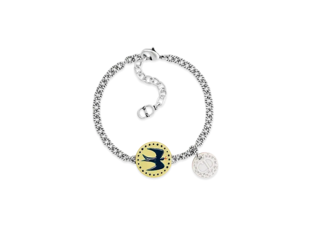 Dior and Hylton Nel Charm Bracelet Brass with Resin "Silver/Yellow/Blue"