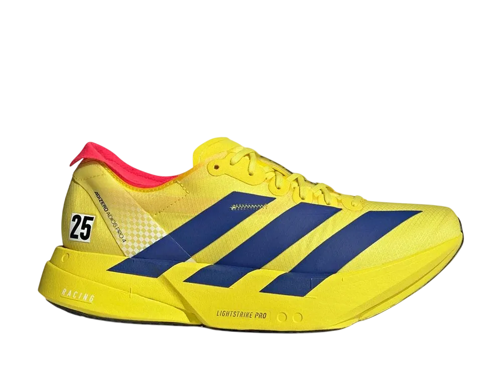 adidas Adizero Adios Pro 4 "Pure Sulfur/Lucid Blue/Lucid Red"