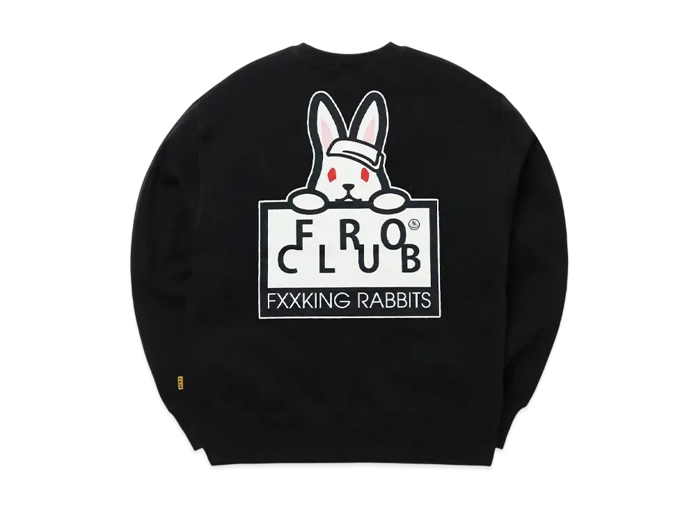 FR2 x Froclub Collaboration With #Fr2 Rabbit Board Sweatshirt "Black"