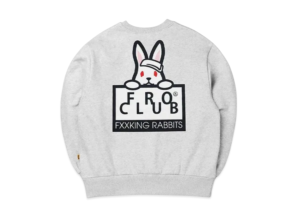 FR2 x Froclub Collaboration With #Fr2 Rabbit Board Sweatshirt "Ash"