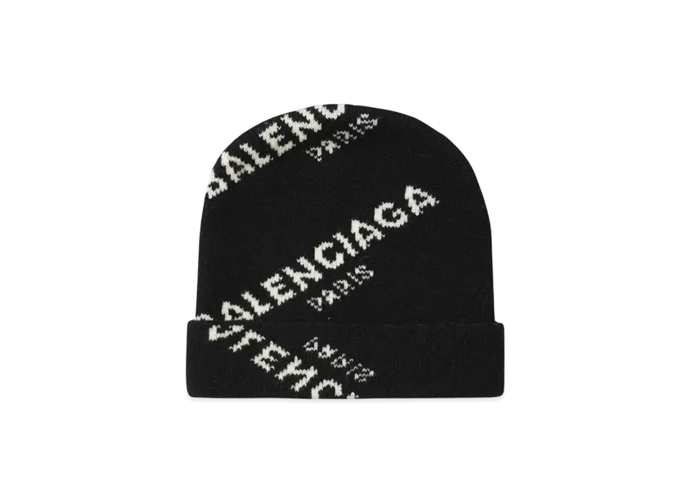 BALENCIAGA logo beanie "BLACK"