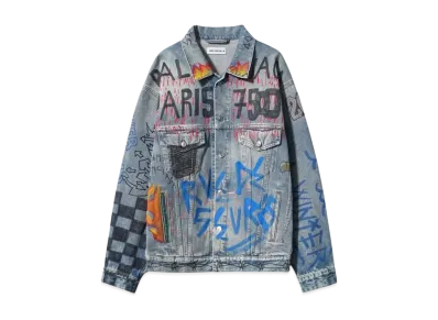 BALENCIAGA graffiti denim jacket "INDIGO"