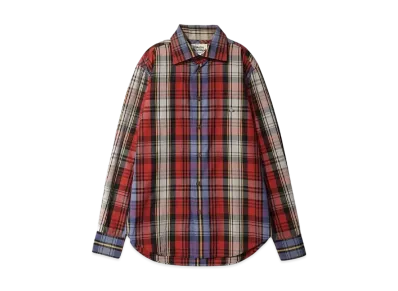 Vivienne Westwood Orb Plaid Long Sleeve Shirt "RED"