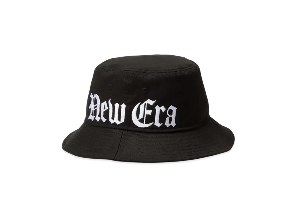 NEW ERA Bucket 01 Essential Old English Logo "Black"