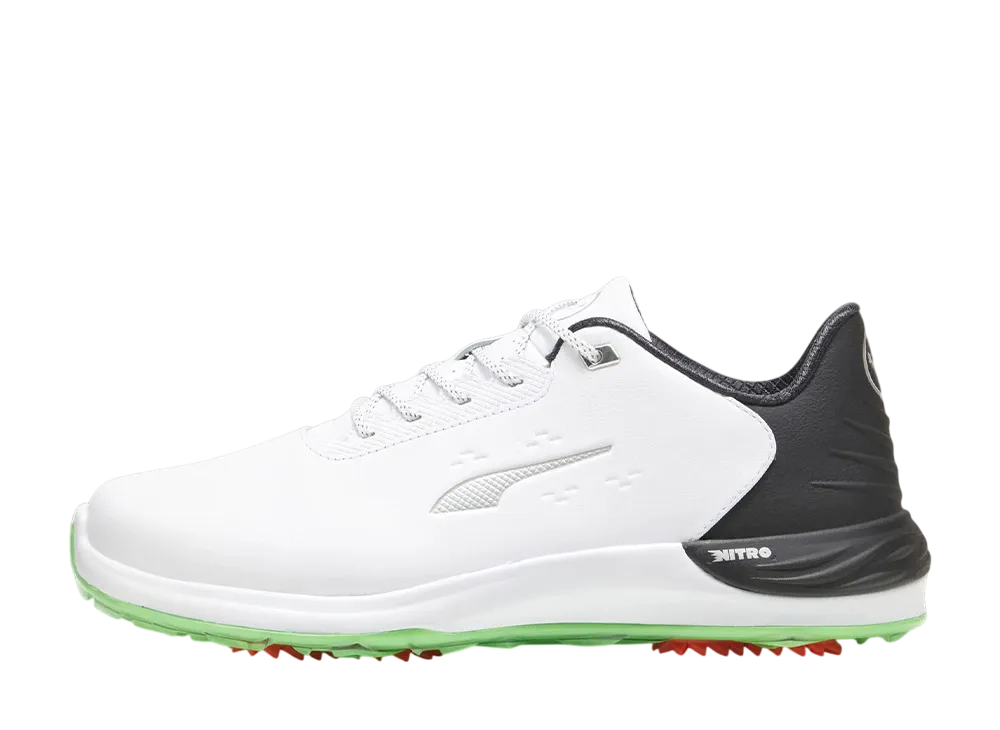 プーマ ゴルフ ファントムキャット ニトロ+ "プーマホワイト/プーマブラック/フロログリーンペス"