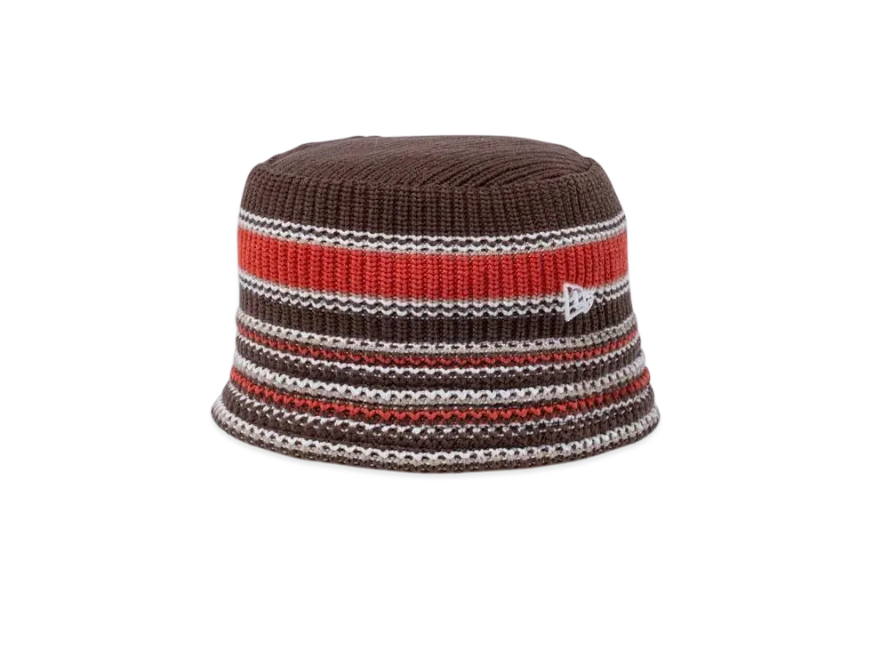 NEW ERA Knit Bucket Multi-Border "Walnut"