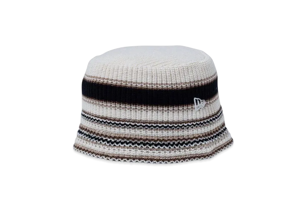 NEW ERA Knit Bucket Multi-Border "Off White"