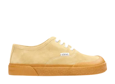 LOEWE Terra Vulca Lace Up Sneaker in Suede "Gold"