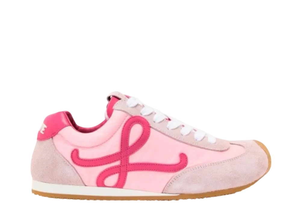 LOEWE Women's Ballet Runner 2.0 in Nylon and Calfskin "Baby Pink/Fuxia/Old Pink"