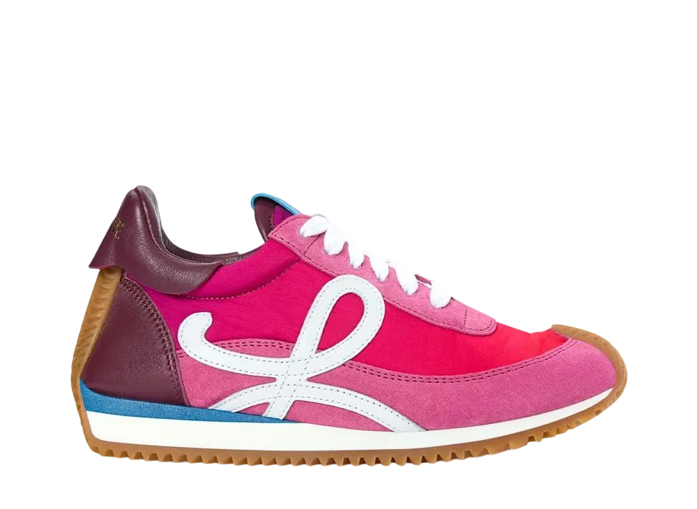 ロエベ ウィメンズ フローランナー 2.0 ナイロン&スウェード "グラデーションピンク/ホワイト"