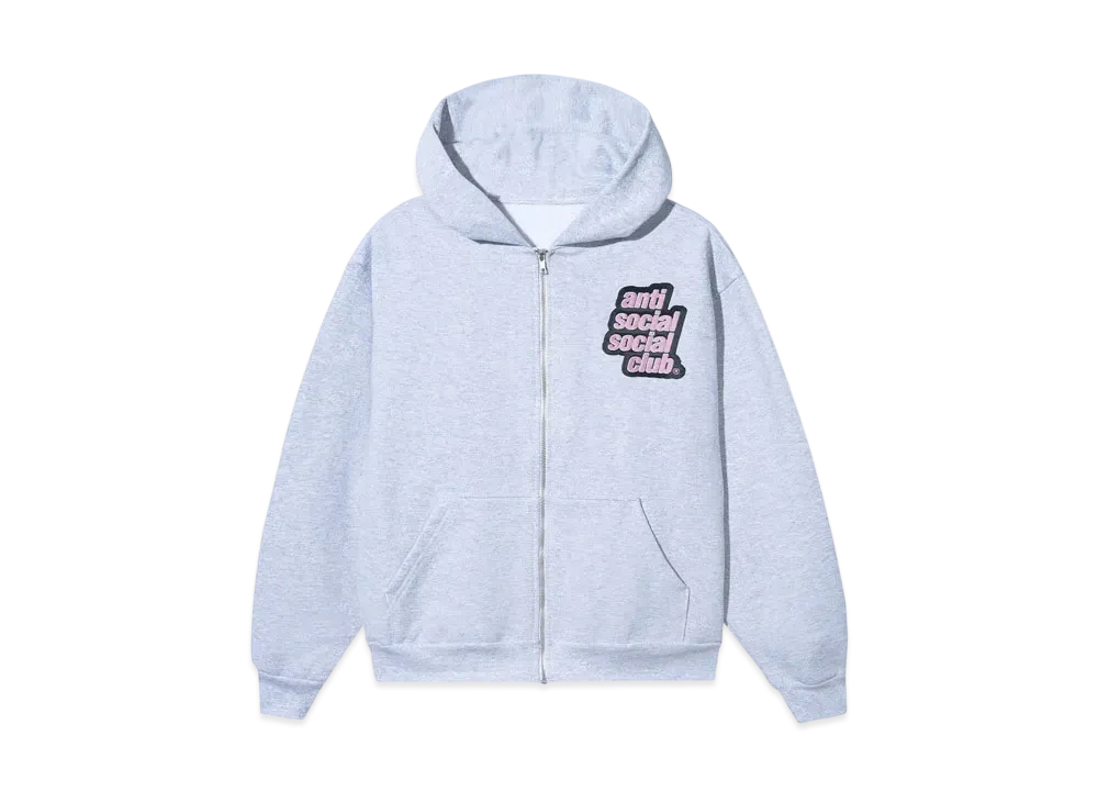 ANTI SOCIAL SOCIAL CLUB Major #1 Tear Into Silence Jumbo Patch Made in LA Heavyweight Zip Hoodie "Snow"