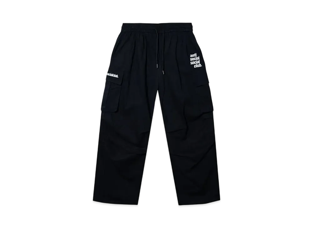 ANTI SOCIAL SOCIAL CLUB Major #1 Tear Into Silence Baggy Cargo Pants "Black"