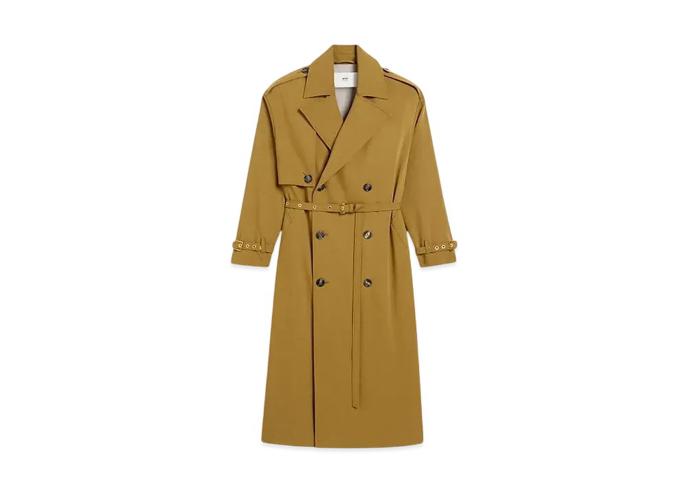 AMI PARIS Wool Trench Coat "Havana"