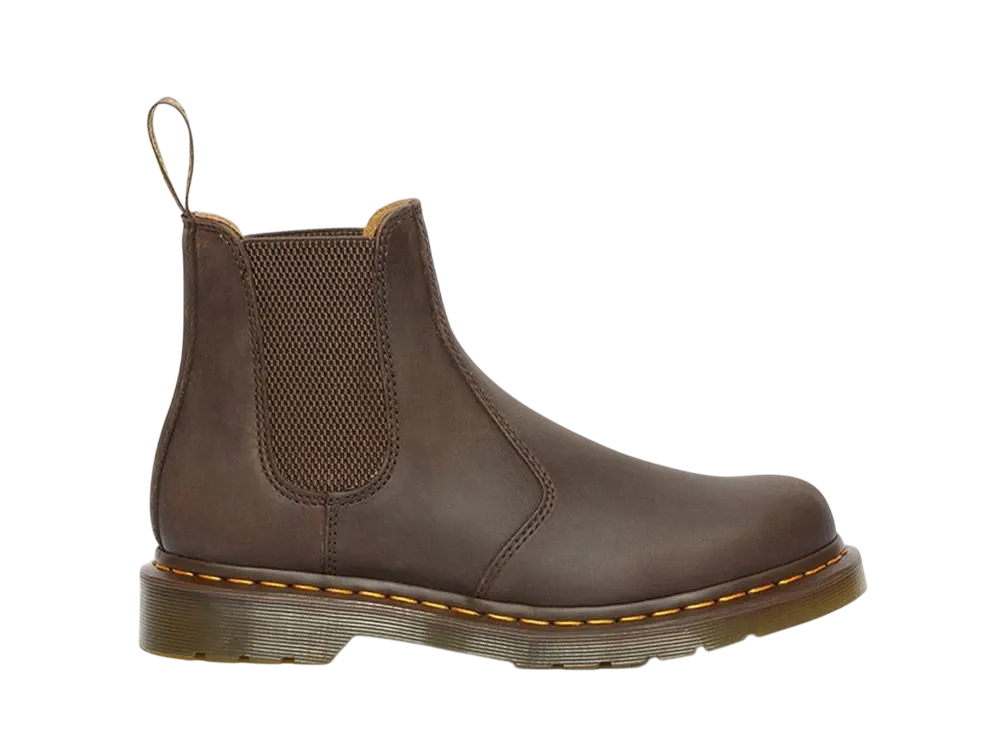 Dr.Martens 2976 Yellow Stitch Chelsea Boots "Dark Brown"