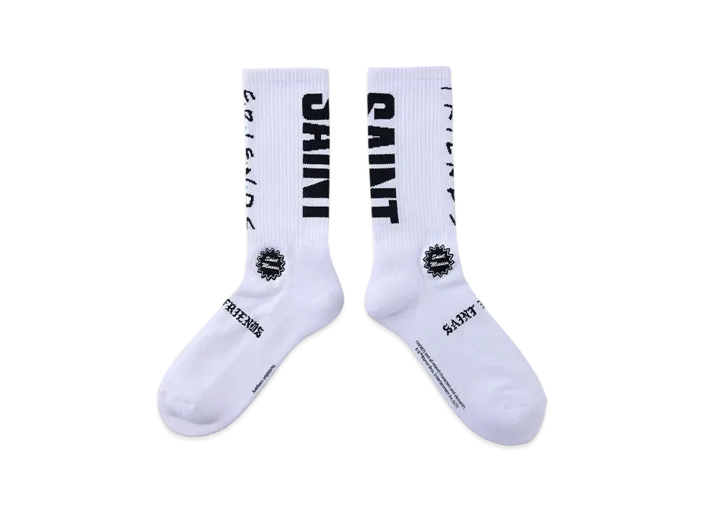 SAINT Mxxxxxx x FRIENDS Socks "White" SM-HR8-0000-C59
