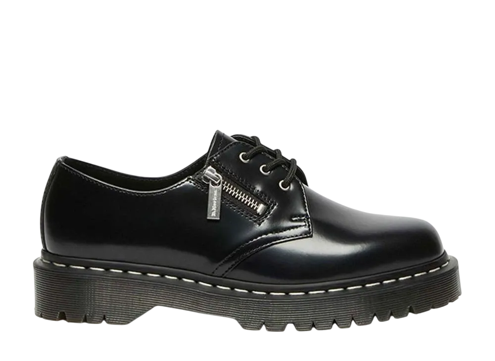 Dr.Martens 1461 Zip Bex White Stitch 3-Eye Shoes "Black"