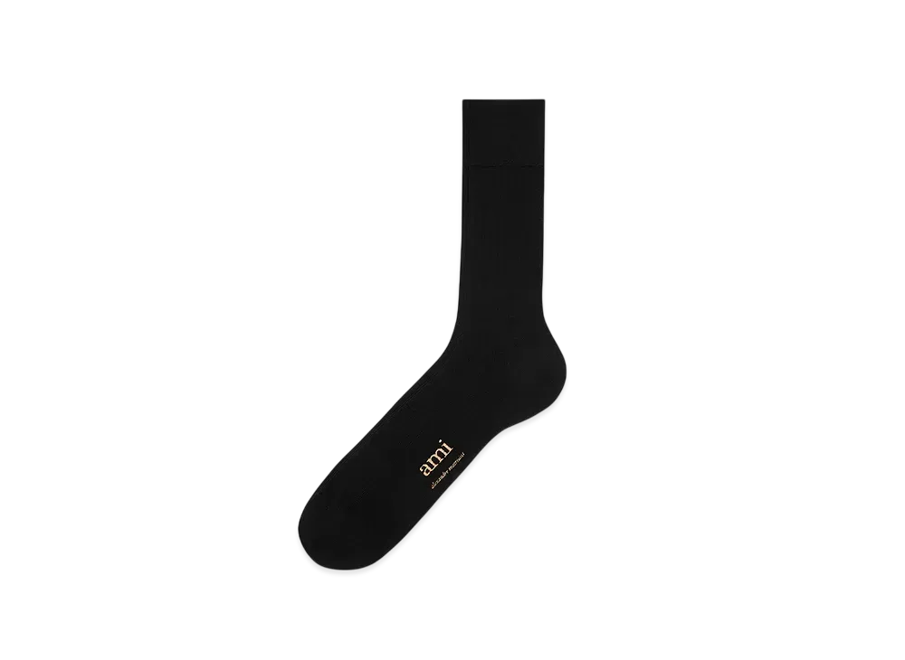 AMI PARIS Ami de Coeur Plate Socks "Black/Gold"