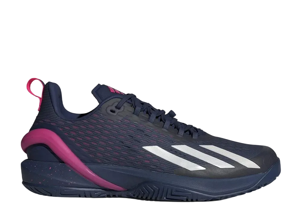 アディダス アディゼロ サイバーソニック テニス "ダークブルー/ゼロメタリック/チームショックピンク2"