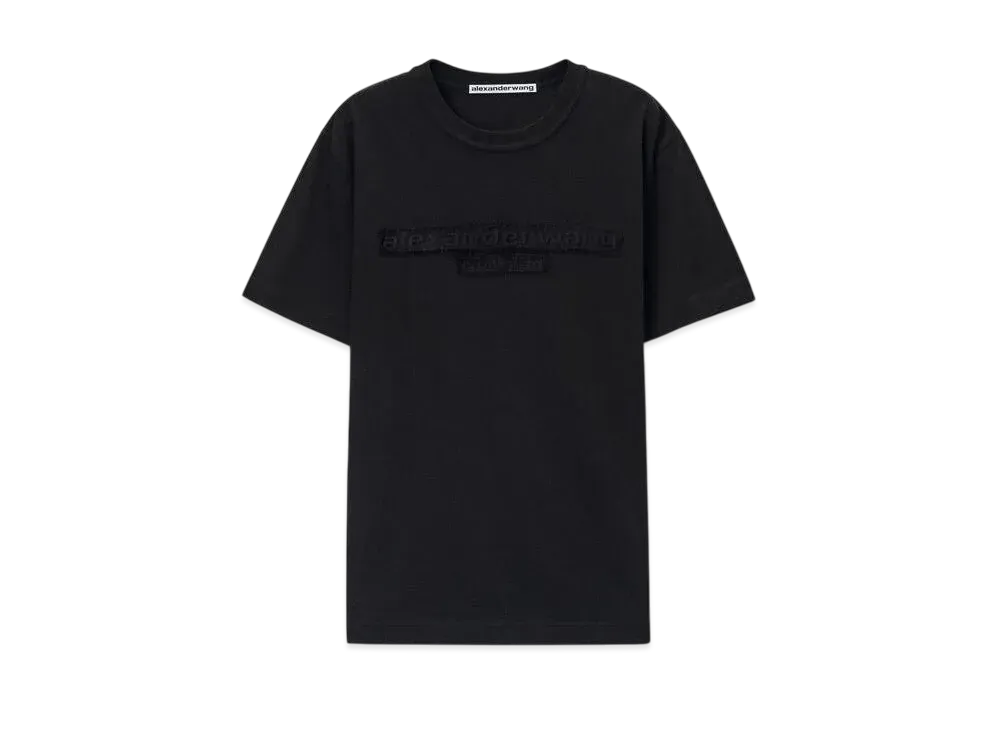 Alexander Wang Distressed Logo Tee "Black"