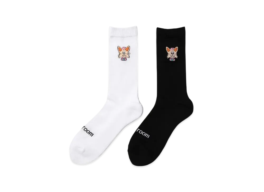 VAULTROOM Key Cat One Point Socks "Black/White"