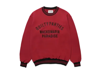 WACKO MARIA Heavy Weight Crew Neck Sweat Shirt "Red"
