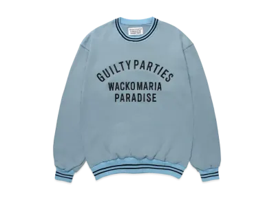 WACKO MARIA Heavy Weight Crew Neck Sweat Shirt "Blue"