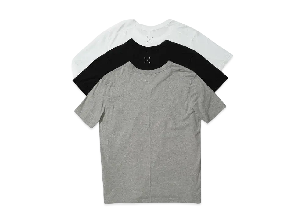 POP TRADING COMPANY ss undershirt 3-pack "WHITE/BLACK/GREY"